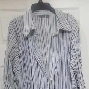 APT 9 PIN STRIP BUTTON DOWN SHIRT SIZE 1X